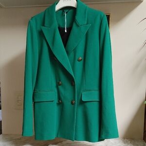 Intrend Emerald Green Jersey Blazer Size 10